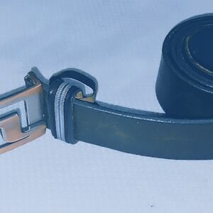 Elegant Black and Silver Men's Belt
